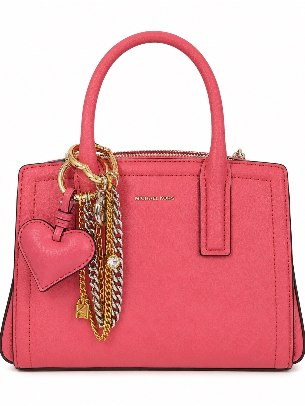 NWT Michael Kors Laila Small Satchel Rosewood Pink Leather Crossbody